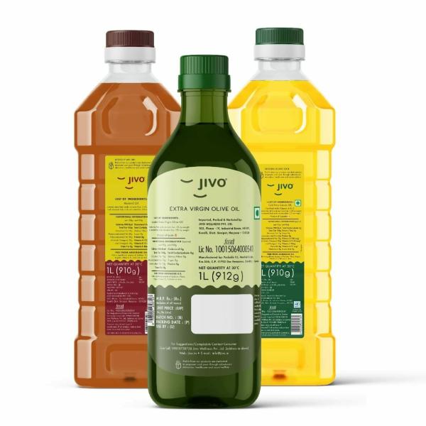 Jivo Canola Cold Press Edible Oil, Extra Virgin Olive Oil & Kachi Ghani