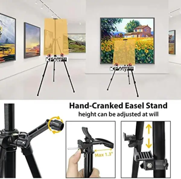 FRKB Portable and Folding Art Easel Tripod Stand with Adjustable Height