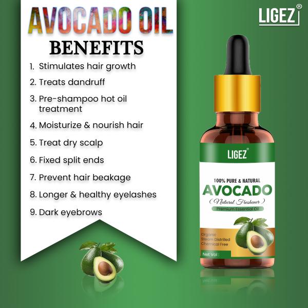 Ligez Avocado Hair Oil for Hair Growth, Moisturizing Skin ,100 Pure