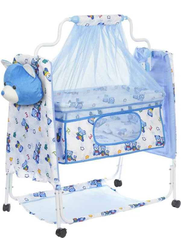 Fun Baby Newborn Baby LittleNest Blue Cradle with Mosquito Net