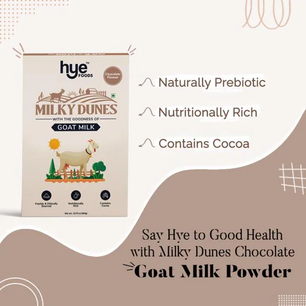 HYE FOODS Milky Dunes Goat Milk Powder Chocolate Flavour 360gms JioMart