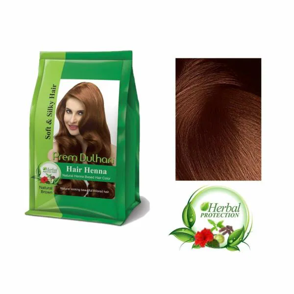Prem Dulhan Hair Henna Natural Henna Based Hair Color| Natural Brown|  -125gm (Pack of 4) - JioMart