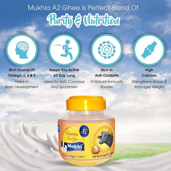 Mukhia Amrutam A2 Desi Buffalo Ghee Made with cultured curd Bilona