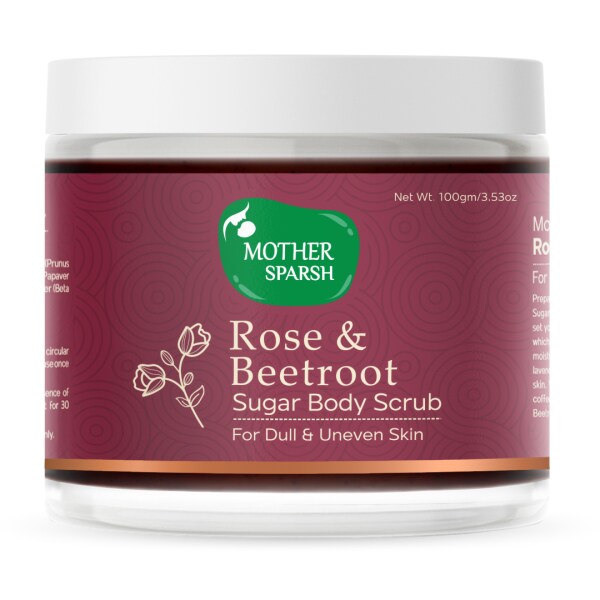 Mother Sparsh Rose & Beetroot Exfoliating Sugar Body Scrub for Dull