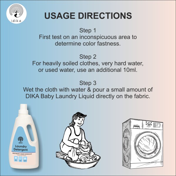 Idika Enzymatic Laundry Liquid Detergent Plant Based 1ltr (Pack of 5