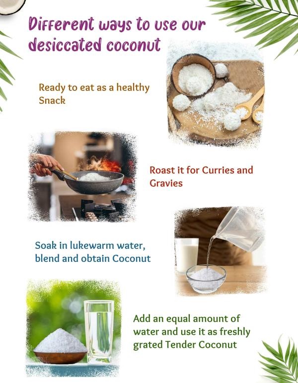 Desiccated Coconut Flakes Dry Grated Coconut Unsweetened, 100 