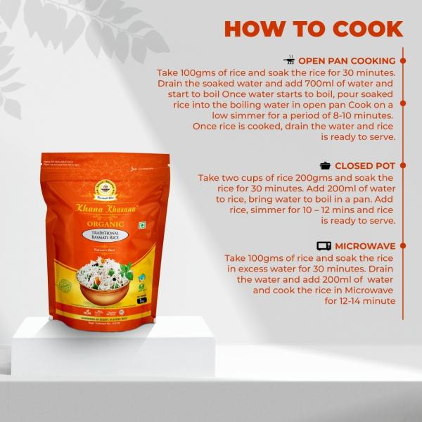 Khana Khazana Traditional Basmati Rice , Premium Quality Aged Long