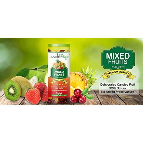 NourishVitals Mixed Dried Fruits (Dehydrated Fruit), 200 g, (Model