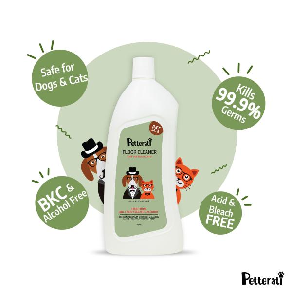 Petterati Pet Safe Floor Cleaner Pine 900ml BKC, Alcohol, Acid & Bleach Free Safe for