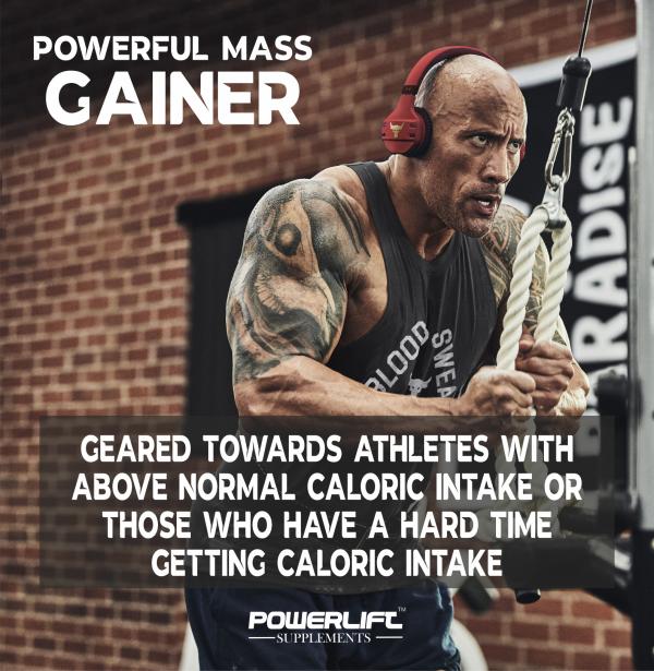 POWERLIFT Mass Gainer for Muscle Mass Gain with Shaker, High Protein with Multivitamins Weight