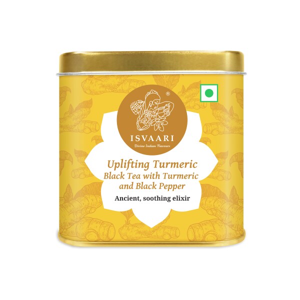 Isvaari Uplifting Herbal Turmeric Black Tea with Turmeric and Black