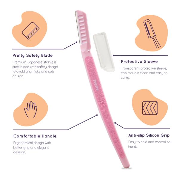 Sanfe Pretty Face Razor for painfree facial hair removal (3 units) - upper  lips, chin, peach fuzz - Stainless steel blade, comfortable, firm grip -  JioMart