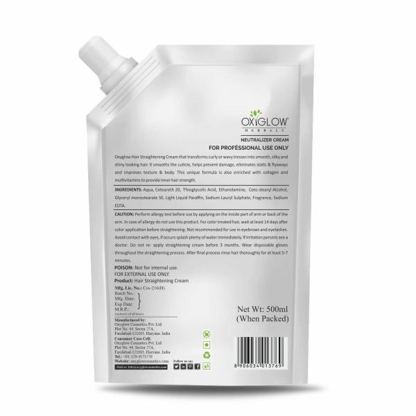 Oxyglow Herbals Hair Straightener Cream And Neutralizer Cream, 500 G