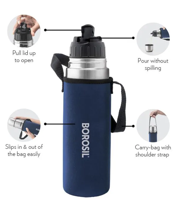 Borosil Hydra Thermo Stainless Steel Vacuum Insulated Flask Water