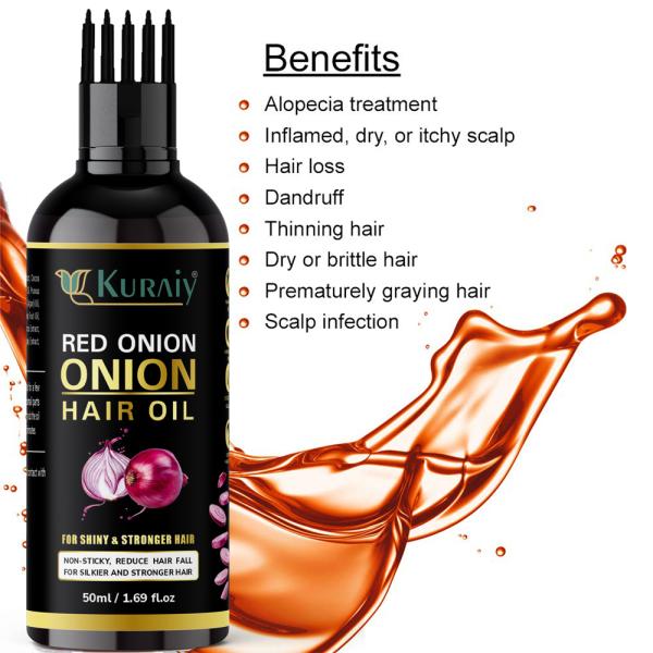 KURAIY pure Onion black seed hair oil spray, natural hair care and hair  growth, prevent hair loss, biotin fast hair growth (50 ml ) & (MEN & WOMEN)  - JioMart