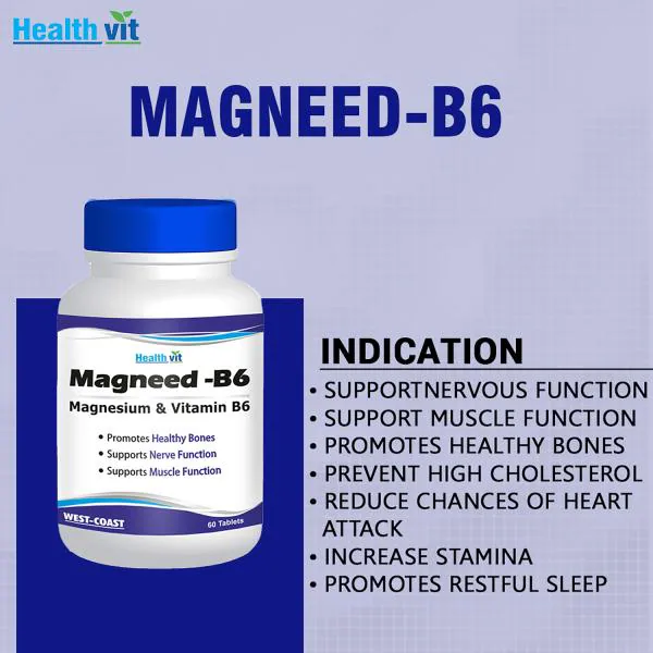 Healthvit High Absorption MagneedB6 Magnesium and Vitamin B6