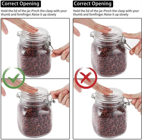 Cracker Transparent Glass Airtight Canister Kitchen Storage Jar