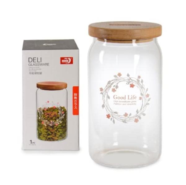 Homies 1000 Ml Glass Utility Container Mason Jar Canister For Kitchen Spices Masala Cereal Tea Sugar Clear Jiomart