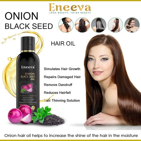 Eneeva Onion Black Seed Hair Oil and Onion Hair Shampoo for Hair Growth