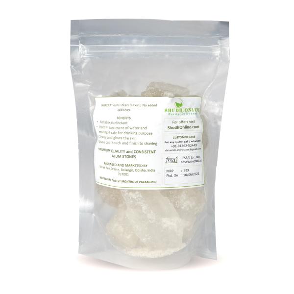 Shudh Online Alum Stone (500 g), Fitkari Stone, Fitkiri Block (100g), Fitakri, Patika Water