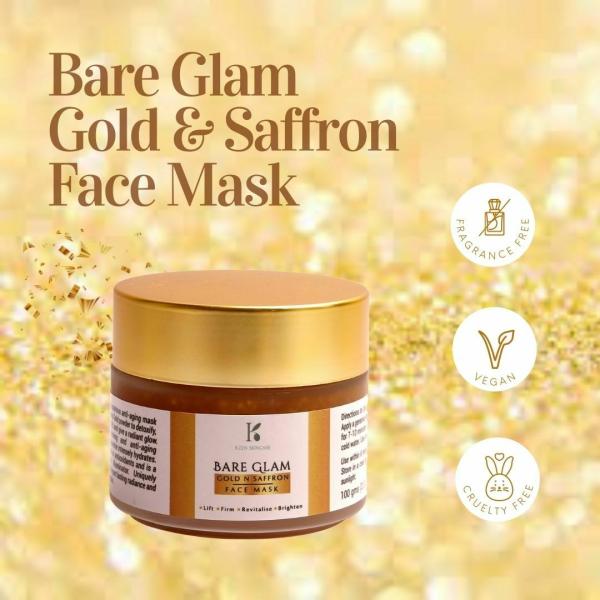 KZEN SKINCARE BAREGLAM GOLD & SAFFRON FACE MASK 100 mg JioMart