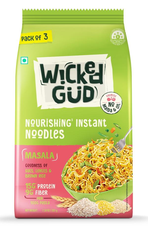 WickedGud Masala Noodles (207gm x 2) Healthy Noodles No Maida No