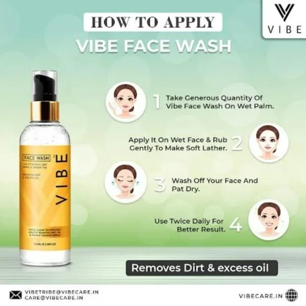 VIBE Vitamin C, Oat Meal And Green Tea Face Wash Tan Removal And Skin