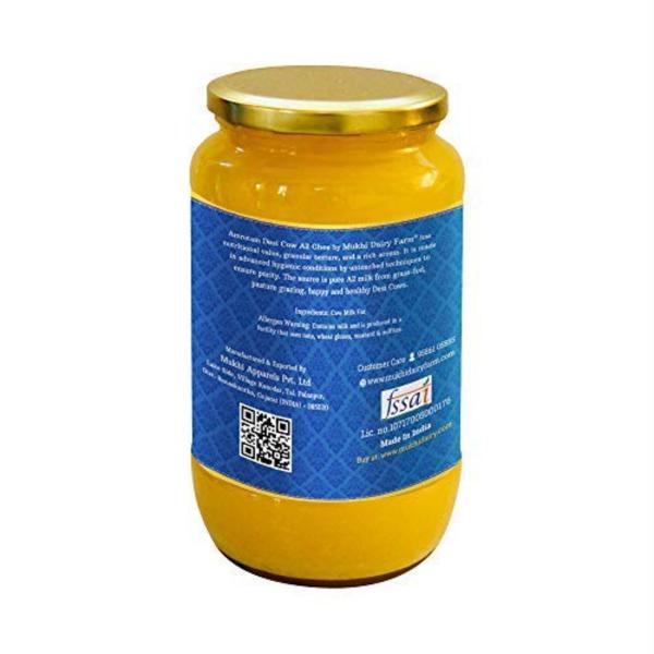 Mukhia Amrutam A2 Desi cow Ghee certified A2 Ghee 1 Litre glass bottle