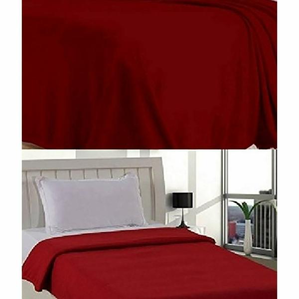 Goyal's Red and Green Solid Double Bed Fleece Blanket 88 x 88 Inch