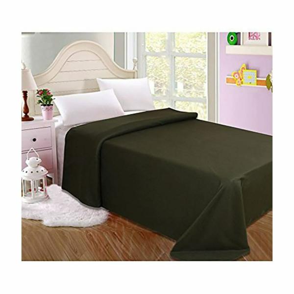 Goyal's Red and Green Solid Double Bed Fleece Blanket 88 x 88 Inch