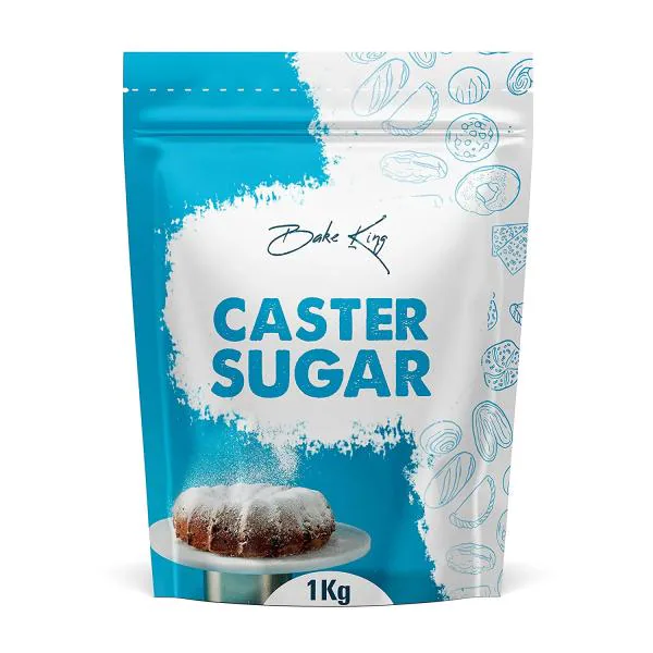 BAKE KING Caster Sugar 1kg, Natural Sulphur less Pure White Sugar
