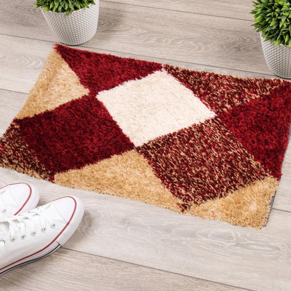 Faburaa Bathroom Mat for Outside Door, Used in Bathroom, Home (Vibrant