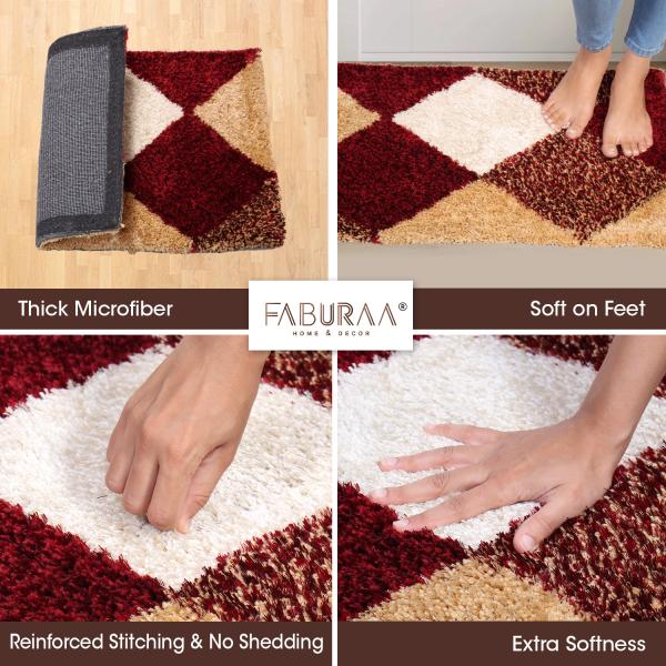Faburaa Bathroom Mat for Outside Door, Used in Bathroom, Home (Vibrant