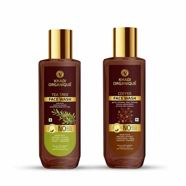 KHADI ORGANIQUE COFFEE FACE WASH & KHADI ORGANIQUE TEA TREE FACE WASH (200 ML) JioMart