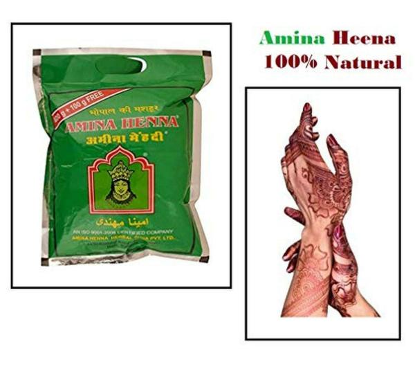 Amina Natural Green Henna Mehndi Henna Powder for Skin Hand and Hair