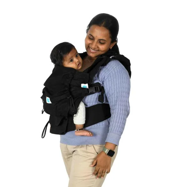 Soulslings Black Cotton Baby Carrier with Fully Adjustable, 0 4 years JioMart