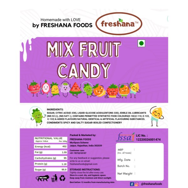 Freshana Mix Fruit Candy 200G Mouth Freshener Colourful Toffee Khati