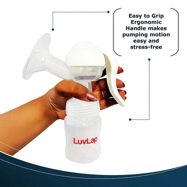 Luvlap Manual Breast Pump 3 Level Suction Adjustment With Breast Pads