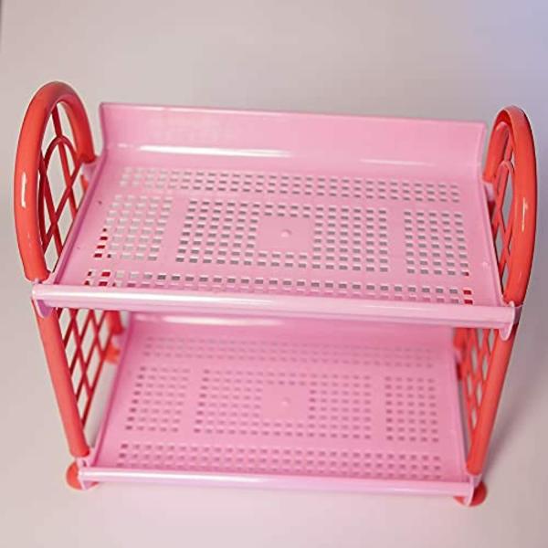 Korbox 2 Racks Pink Plastic Shelf Kitchen Tray JioMart