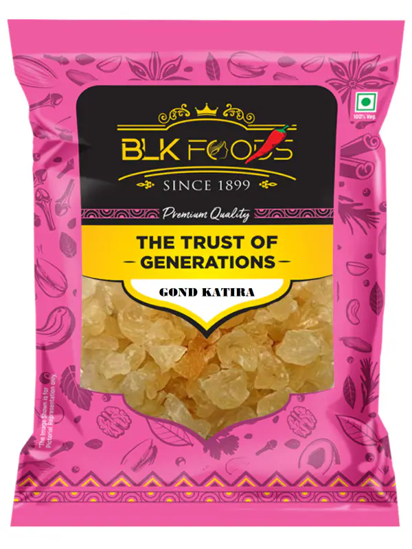 BLK Foods Select Gond Katira Tragacanth Gum Crystals (Edible Gum) 250g