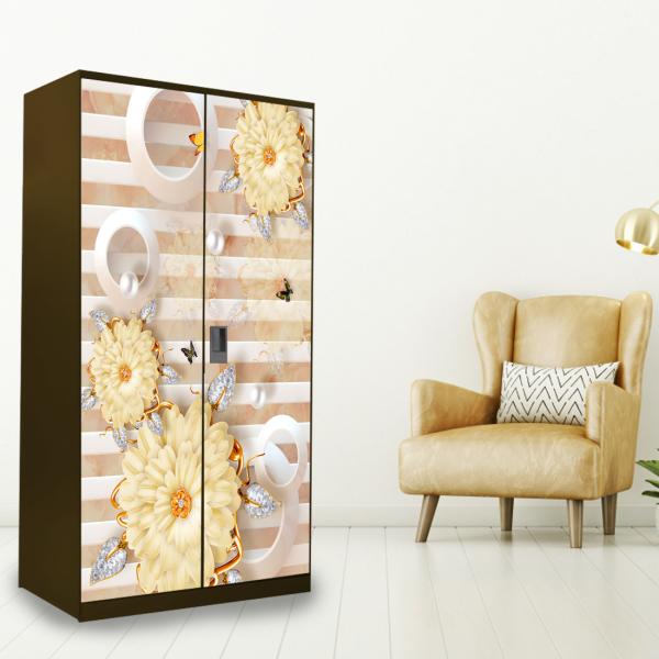 WallWear Almirah Stickers Self Adhesive Almirah Door Sticker