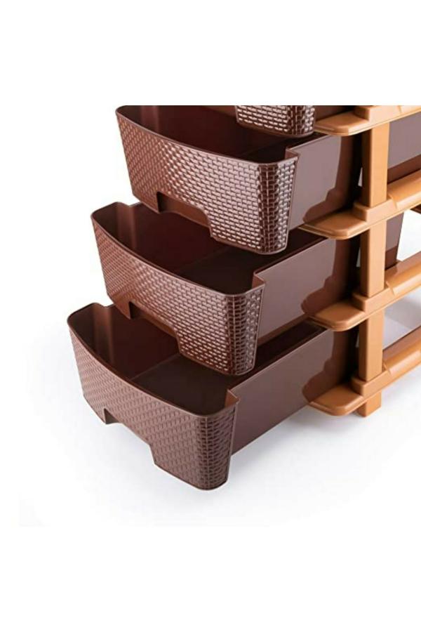 Konquer TimeS Light Brown Plastic MultiPurpose Modular Drawer Storage