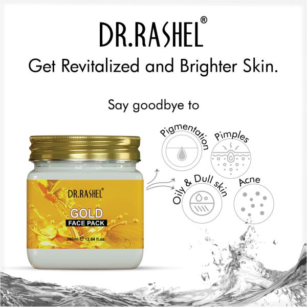 DR.RASHEL Gold Face Pack for Glowing Skin, Oil Control, Acne, Pimples