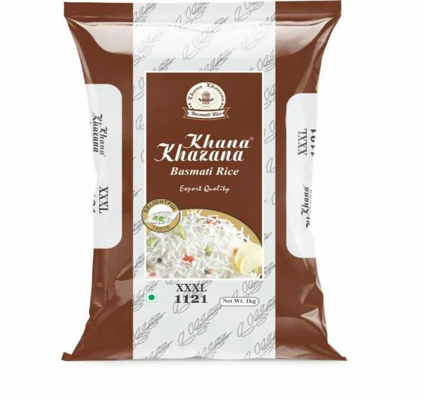 Khana Khazana Biryani Special Basmati Rice, Extra Long Grain Basmati Rice, 1 Kg (Pack Of 2