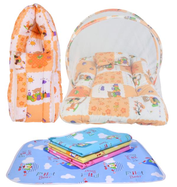 Kwitchy New Born Baby Boy's & Baby Girl's Bedding Combo Mosquito Net