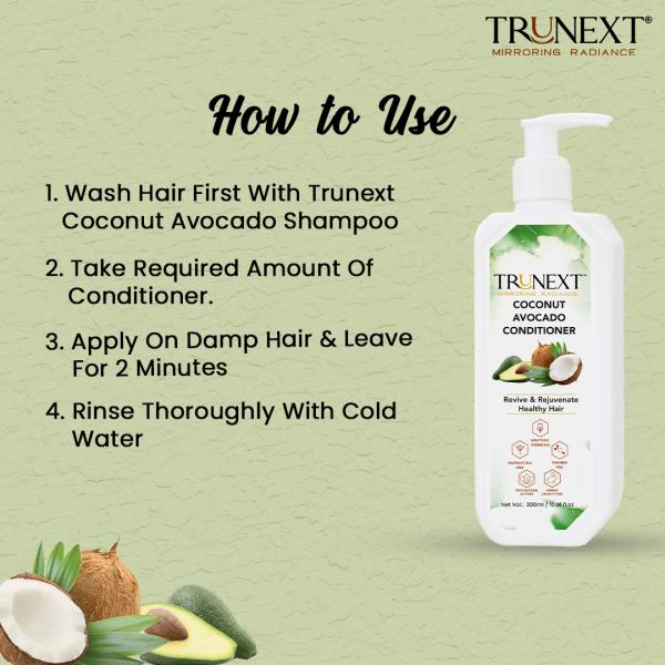 Trunext Coconut & Avocado Conditioner, Prevents Dandruff and Repairs