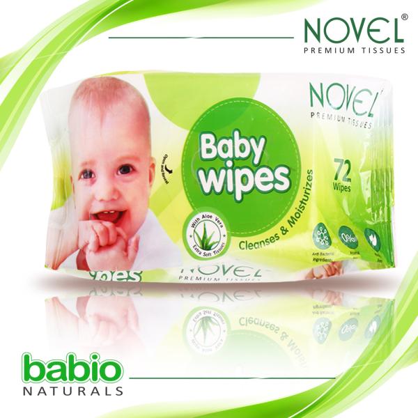 NOVEL Baby Wet Wipes with Alovera extract 72 Sheets with LID(Pack of 5