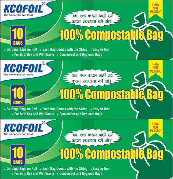 KCOFOIL ECO FRIENDLY COMPOSTABLE GARBAGE BAG 25X30 Inc. Dustbin bag