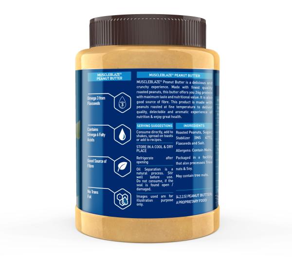 Muscleblaze Peanut Butter with Added Omega, Crunchy, 1 kg JioMart