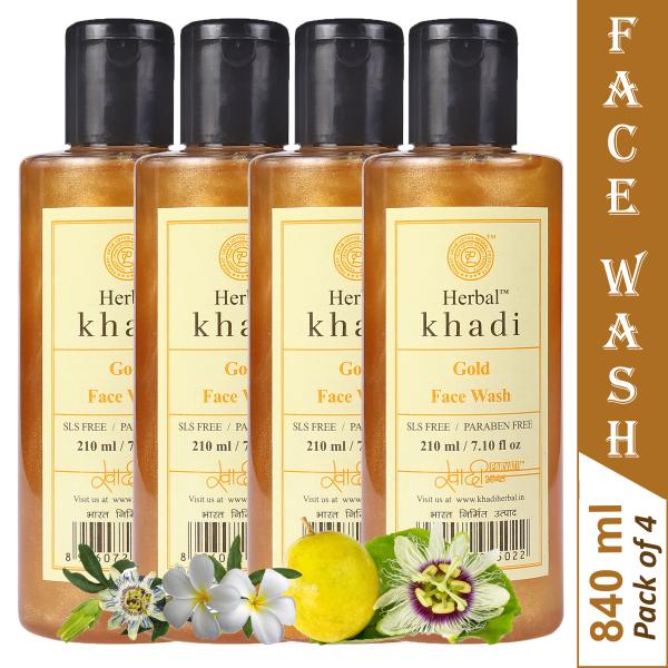 Herbal Khadi Gold 100 Natural Collagen Herbal Face Wash No Sulphates
